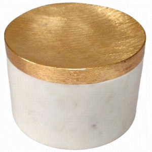 West Emory Marble Gold Lidded Trinket Vanity Jar‎ Pot